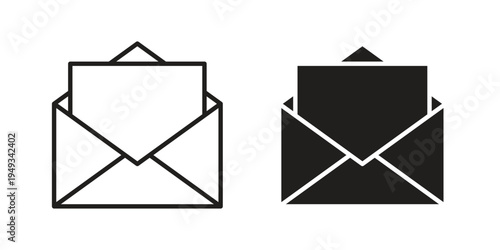 Open email icons simple design. Vector illustration for web ui