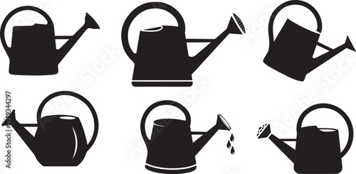 Silhouette icon design care utility generation helper garden modern tool vector set simple.