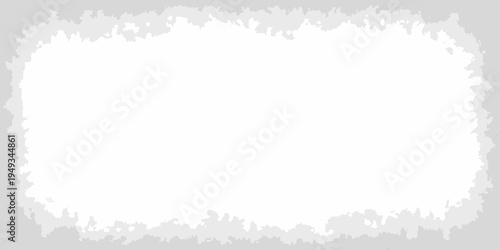 Abstract white rectangle with a rough textured gray border