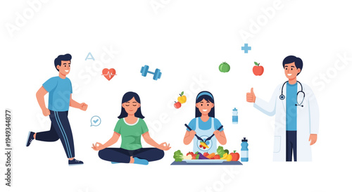 Holistic Healthy Lifestyle: Exercise, Nutrition, Mindfulness, and Medical Guidance for Overall Wellness and Vitality