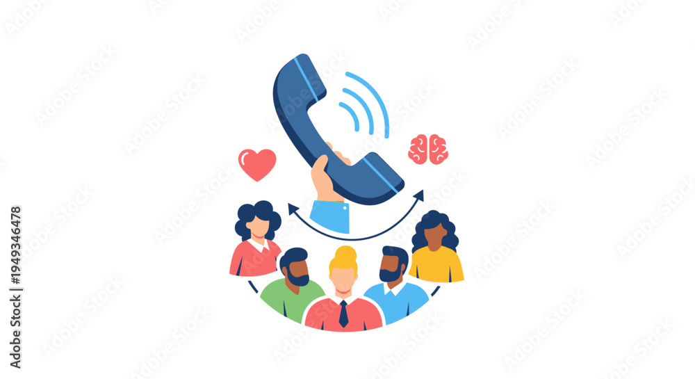 Fototapeta premium Customer Support & Community Engagement: Diverse Team Connecting with Empathy & Ideas