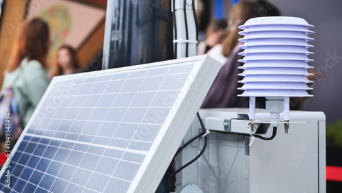 Принти на полотні Weather station powered by solar panel collecting data