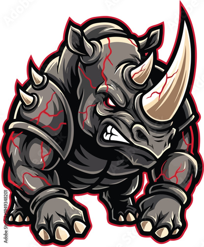 Fierce black panther head illustration shows bared teeth and glowing purple eyes suitable for a sports team emblem.