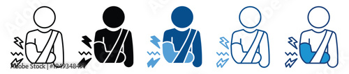 Injury icon set in multiple style collection