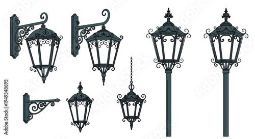Victorian Gothic Lamps Ornate Streetlights Ornate Sconces and Lanterns
