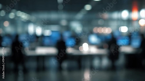 Wallpaper Mural Blurred Abstract Background of Modern Office Space with People Working. Torontodigital.ca