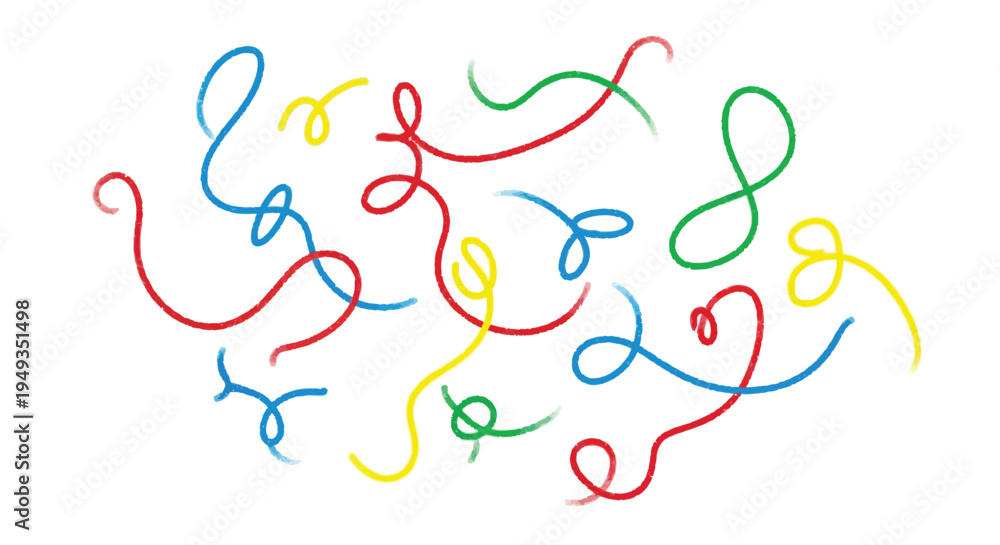 Fototapeta premium Colorful abstract swirls and loops create a dynamic playful composition