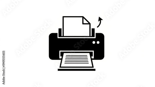 Printer in action printing paper.