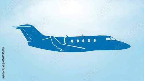 Private Jet Flying Through Sky.
