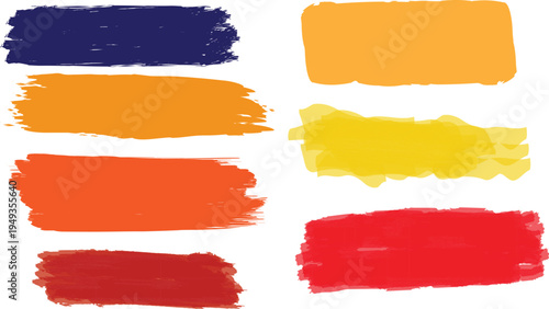 colorful paint brush strokes set grunge artistic banner texture design elements