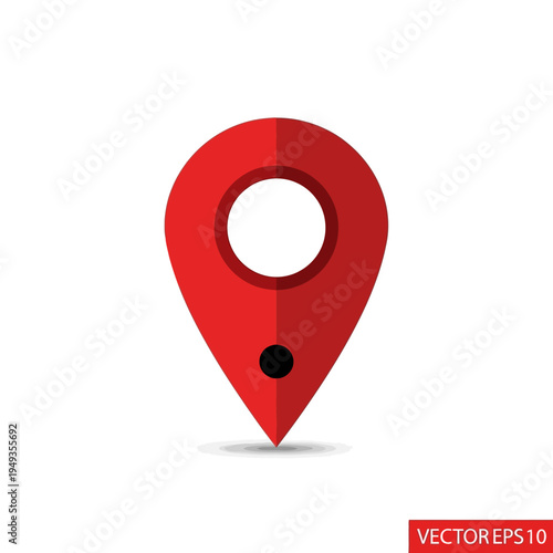 Free Download Red map pin icon, location marker, GPS navigation symbol on white background - GFXLoad
