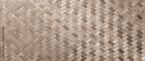 Bamboo woven natural bamboo background, Handcraft woven bamboo pattern and texture vintage style for background, Pattern of reed weaving mat. not ai