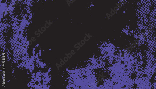 Dark background with purple grunge texture and splatters for creative design