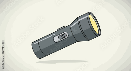 Flashlight with yellow light on.