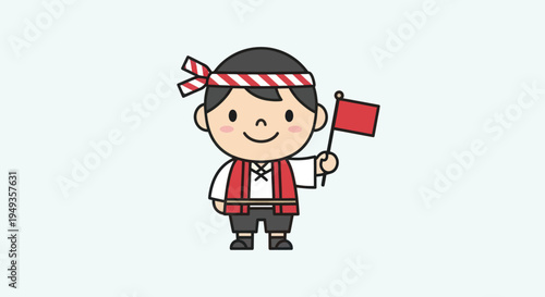 Smiling Boy Wearing Red Headband.