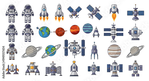 Space Station Satellite Rocket Ship.