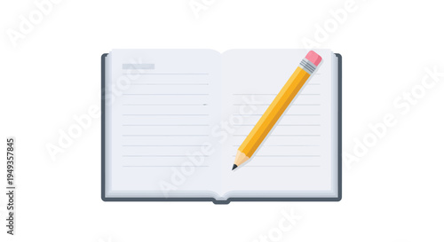 Yellow pencil on white paper.