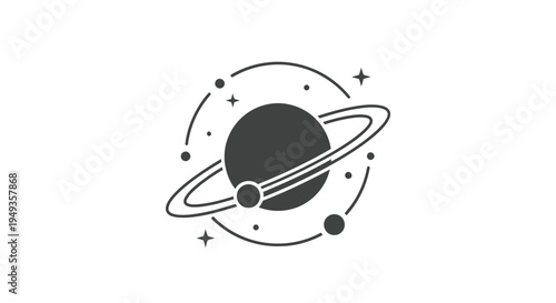 Saturn planet with ring system.