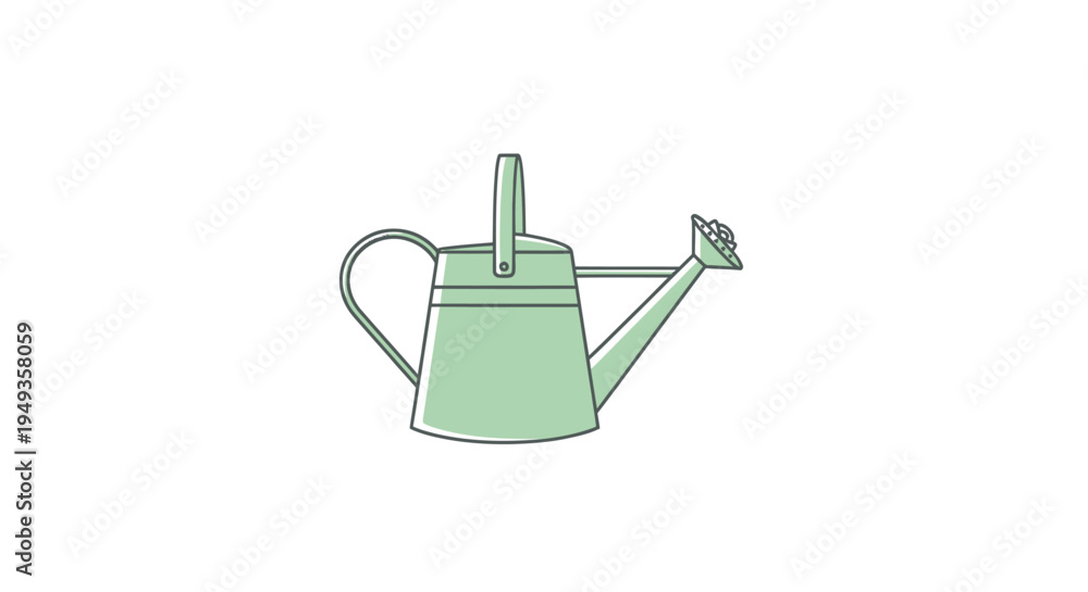 Obraz premium Green metal watering can with spout.
