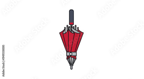 Red closed automatic pocket umbrella.