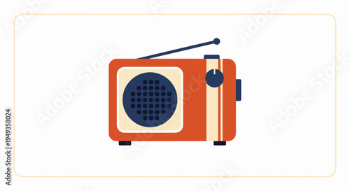 Vintage Orange Radio Device Electronics.