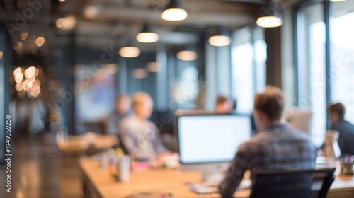 Blurred office interior scene