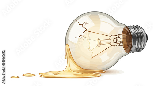 Broken Light Bulb Leaking.