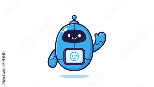 Blue Robot Character Design.
