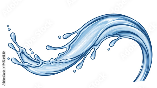 Blue Water Wave Splash.