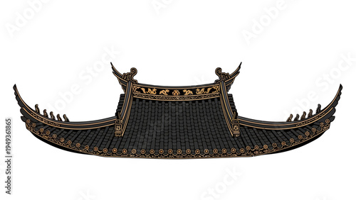 Chinese Temple Roof Architecture.