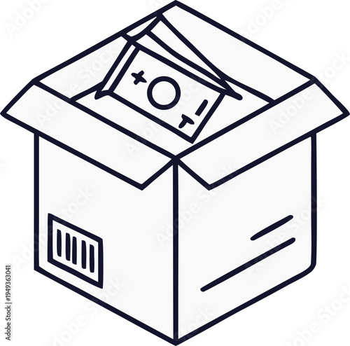 Cash in Box Icon – Money Delivery and Payment Package Vector