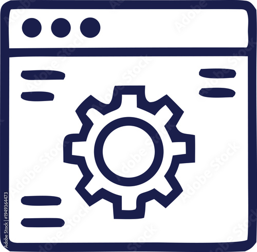 Software Settings Dashboard Icon – Web Configuration Gear Vector