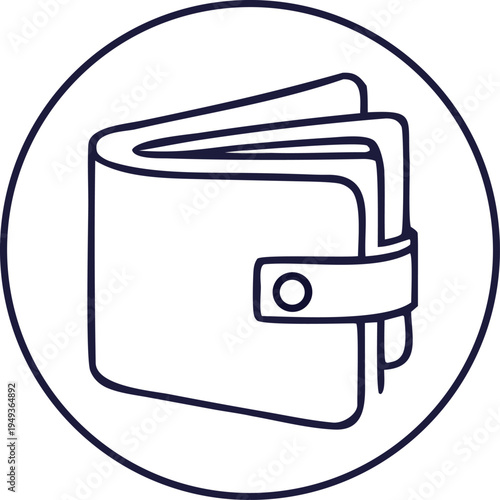 Wallet Money Payment Line Icon – Digital Finance and Banking Vector