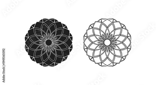 Intricate floral designs in black and white showcasing a striking silhouette