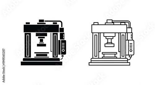 Industrial machinery design in two variations a bold silhouette high quality