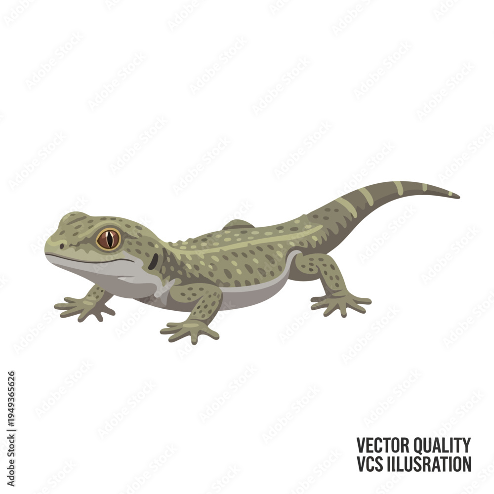 Fototapeta premium Detailed illustration of a patterned gecko lizard on a white background