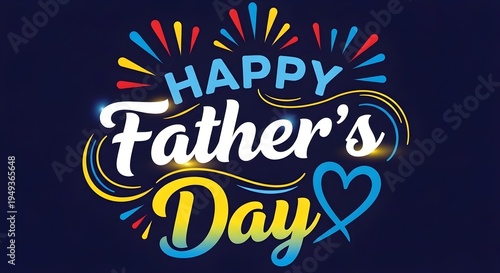 Canvas Print Vibrant happy father's day greeting card