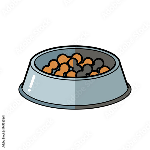 Dog Food Bowl with Kibble