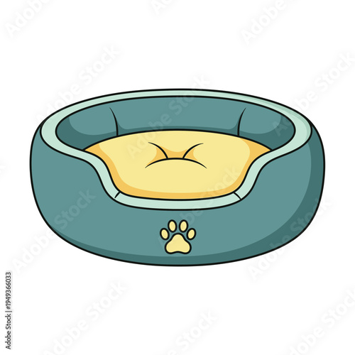 Cozy Pet Bed with Paw Print Icon
