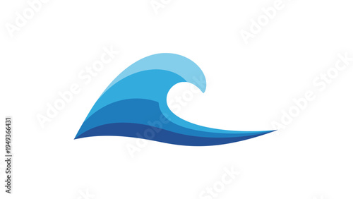 Blue Ocean Wave Icon.