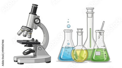 Microscope and Laboratory Equipment.