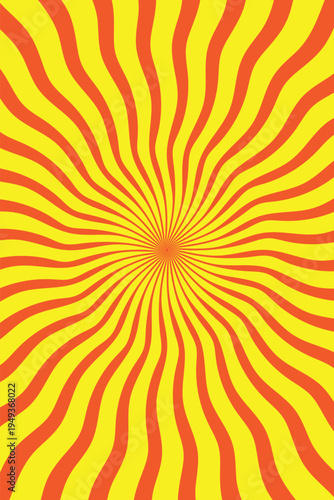 Cheerful sunny yellow and gold orange groovy swirl retro pattern background abstract twisted psychedelic wavy optical illusion