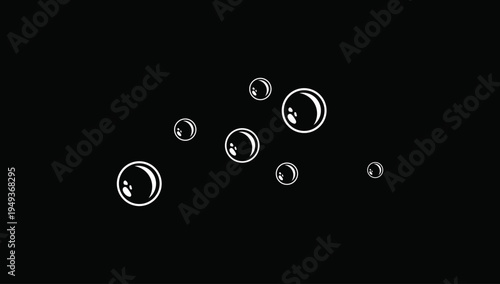 Quadro em tela Water bubbles abstract background floating circle elements liquid texture underw
