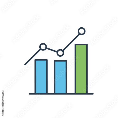 Increasing business growth chart graph.