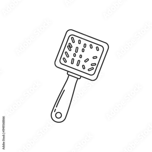 Illustration of a kitchen grill brush.