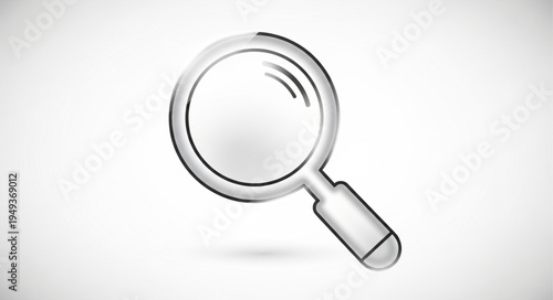 Magnifying glass sketch for research and discovery.