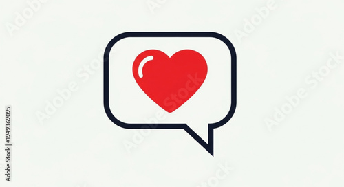 Red Heart Icon in a Speech Bubble.