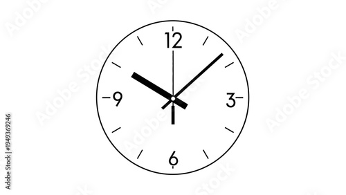 Simple Black Clock Face.