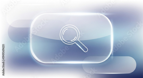 Magnifying glass icon on a digital interface.
