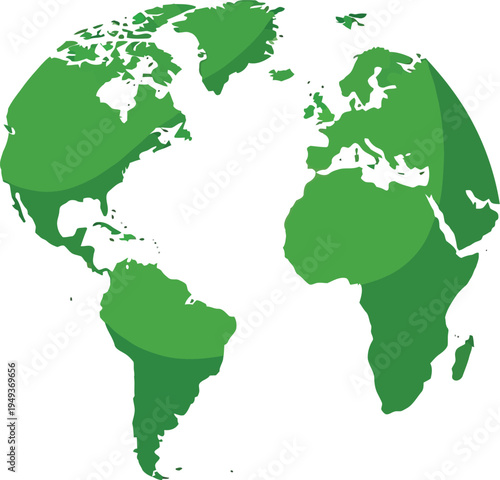 Green world map illustration